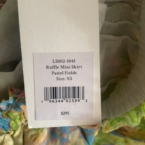 LoveShackFancy Ruffle Mini Skirt Pastel Fields - Picture 8 of 10